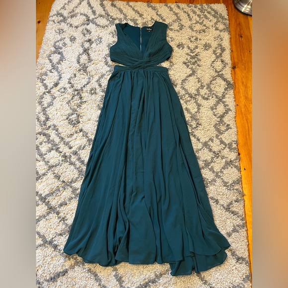Lulus Green Formal Dress Gown Prom Wedding Cut-out - Picture 3 of 10